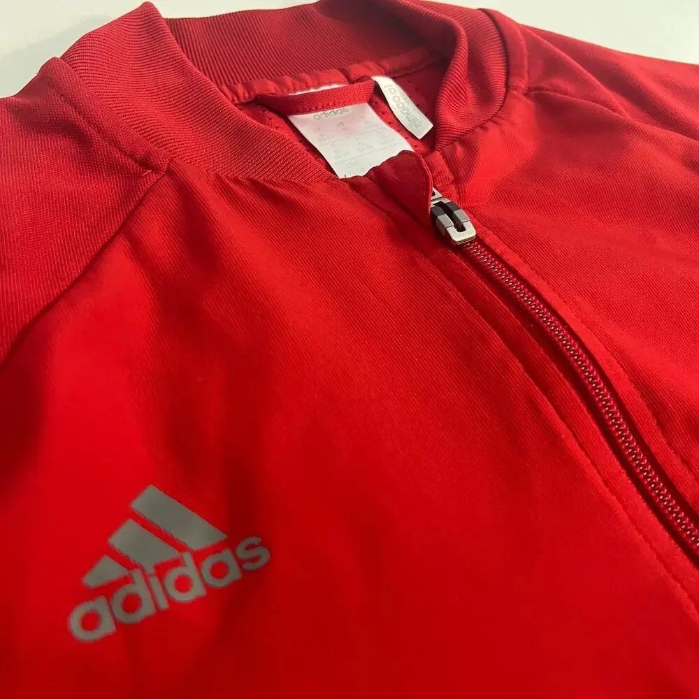 Adidas Climacool Training Jacket Mens UK XL Red Mesh Lined 3 Stripe Activewear